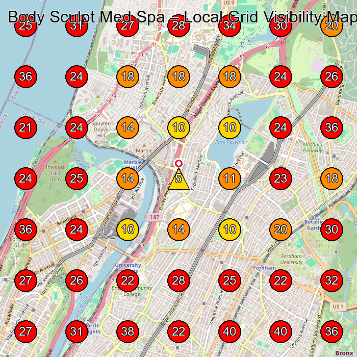 Body Sculpt Med Spa GeoGrid visibility map for Medical Spa in Bronx